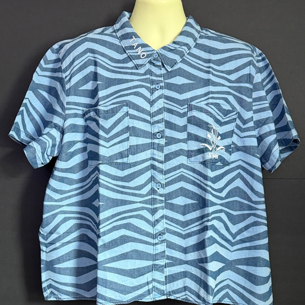 Star Wars Her Universe Ahsoka Tano Chambray Button Down Shirt Blue Men 3X NEW